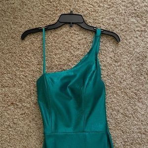 Emerald Green Sparkly Long Homecoming/Prom Dress